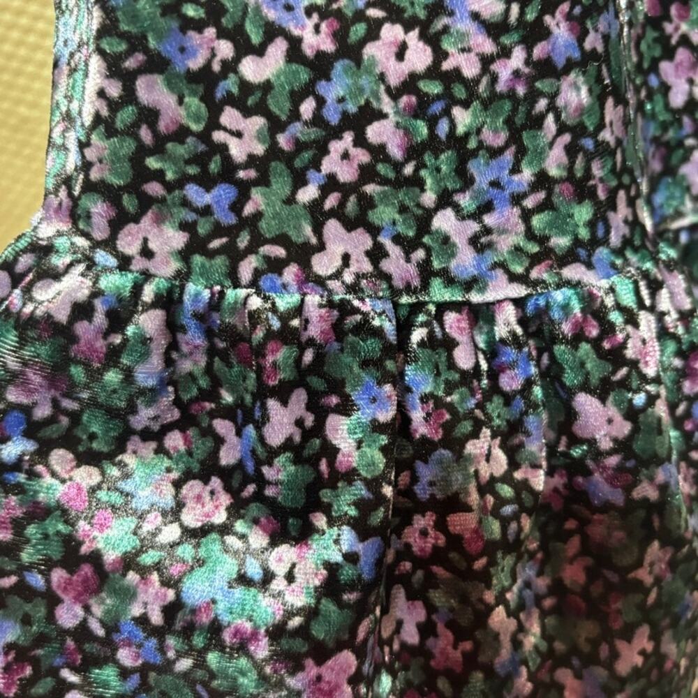Wild Fable Size Small Long Sleeve Ditzy Floral Velvet Mini Dress - Picture 2 of 8